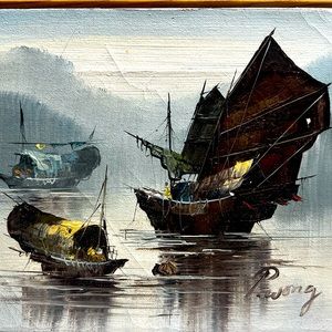 Peter Wong oil on canvas painting